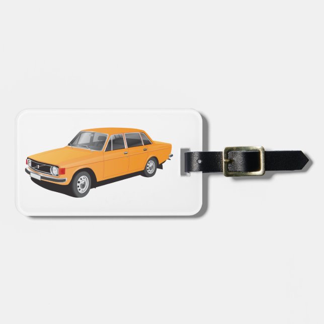 Old Swedish car from early 70's Luggage Tag (Front Horizontal)