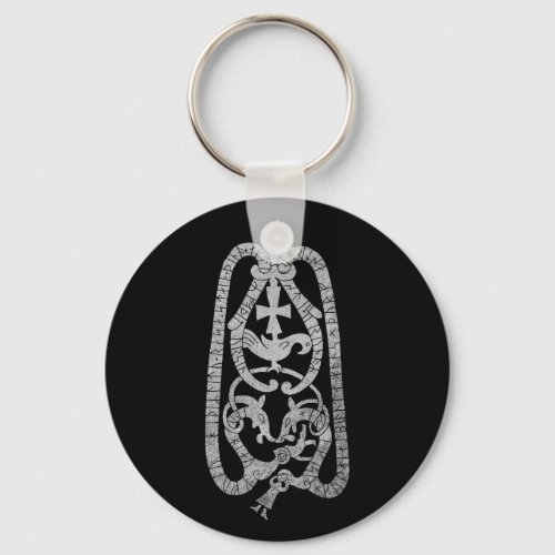 Old Swedish viking runestone Keychain