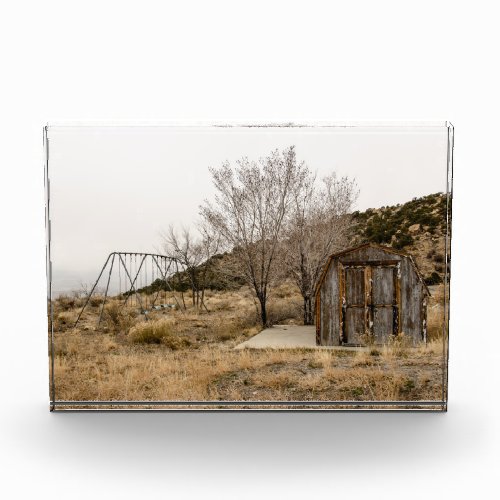 Old Swing Set and Out Building Photo Block