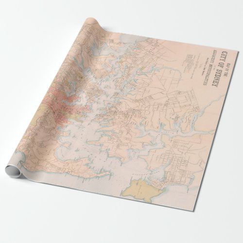 Old Sydney Australia Map 1890  Wrapping Paper