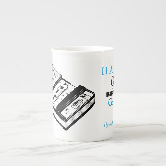 Old Tape Recorder 90th birthday personalized Mug (Front)