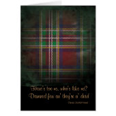 Old tartan Scottish toast card (Front)
