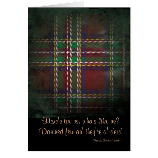 Old tartan Scottish toast card (Front)