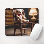 Old Teddy Bear On A Chair Mouse Pad
