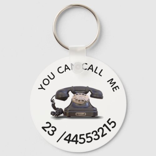 Old Telephone _  add number Keychain