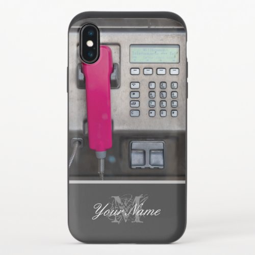 Old telephone box as cool retrospective iPhone x slider case