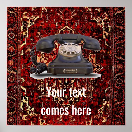Old Telephone _ carpet background _ add text Poster