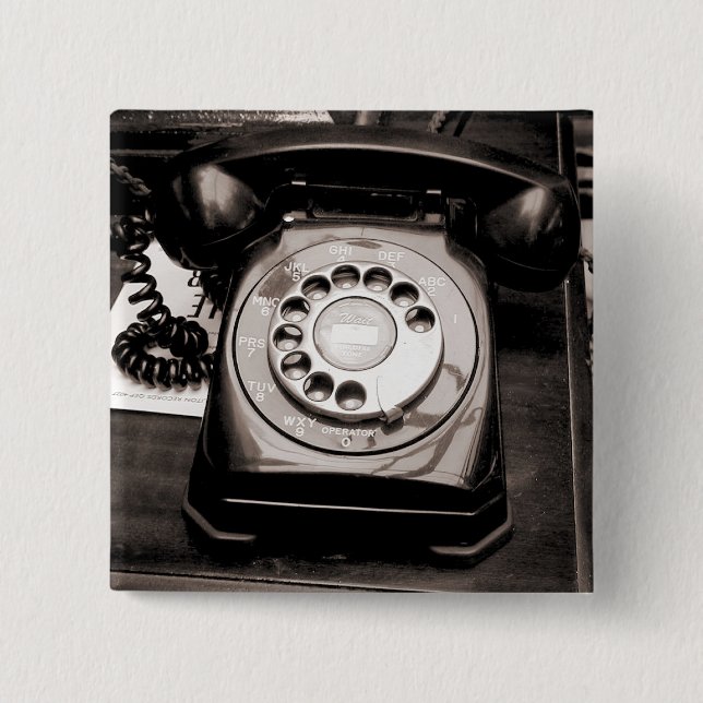 Old Telephone Pinback Button (Front)