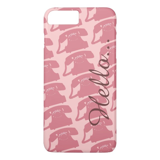old telephones pattern hello Case-Mate iPhone case (Back)