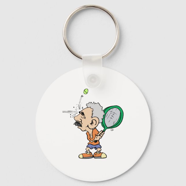 Old Tennis Player Keychain (Front)