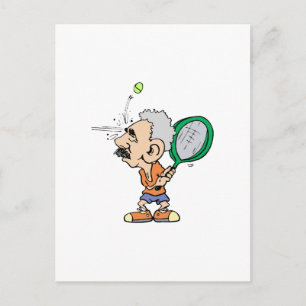 Old Tennis Player Postcard