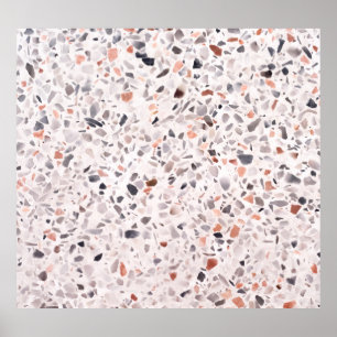Old terrazzo texture, hamper pattern. poster