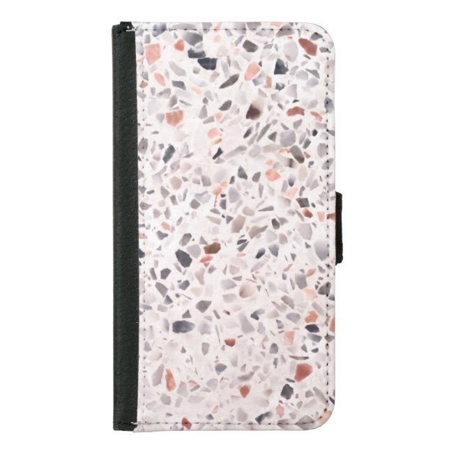 Old terrazzo texture, hamper pattern. samsung galaxy wallet case (Front)