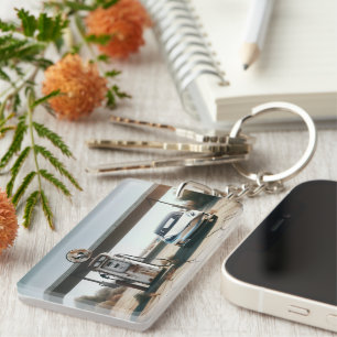 Old Tesla EV Car Keychain