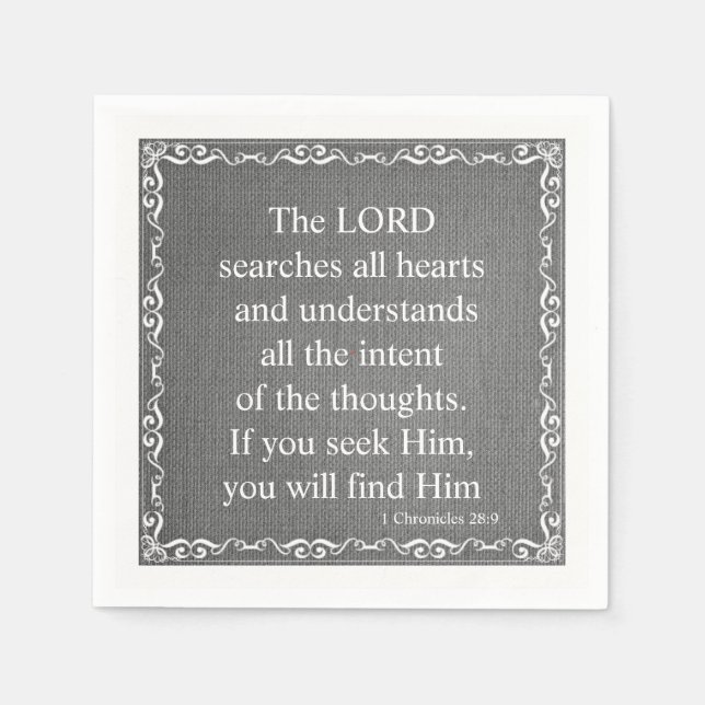 Old Testament Bible Scripture Quote – 1 Chronicles Paper Napkins (Front)