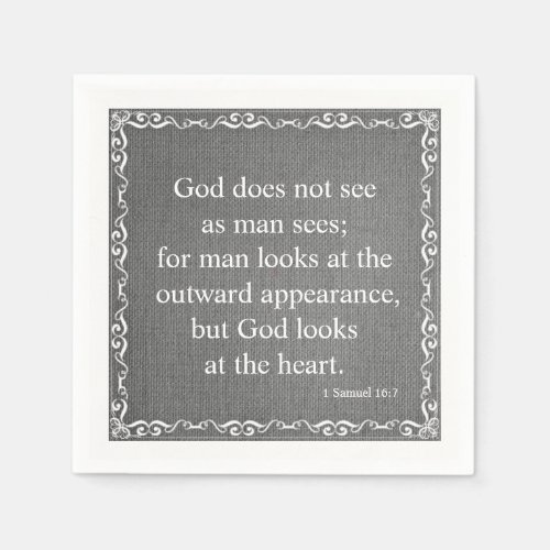 Old Testament Bible Scripture Quote  1 Samuel 16 Napkins