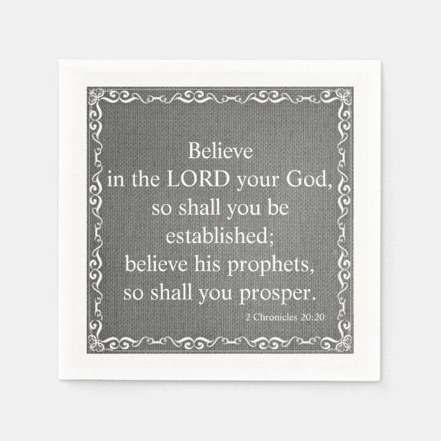 Old Testament Bible Scripture Quote – 2 Chronicles Paper Napkins (Front)