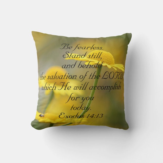 Old Testament Bible Scripture Quote – Exodus 14:13 Throw Pillow (Front)