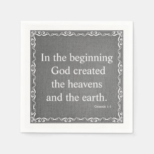 Old Testament Bible Scripture Quote – Genesis 1:1 Paper Napkins
