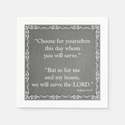 Old Testament Bible Scripture Quote  Joshua 2415 Napkins