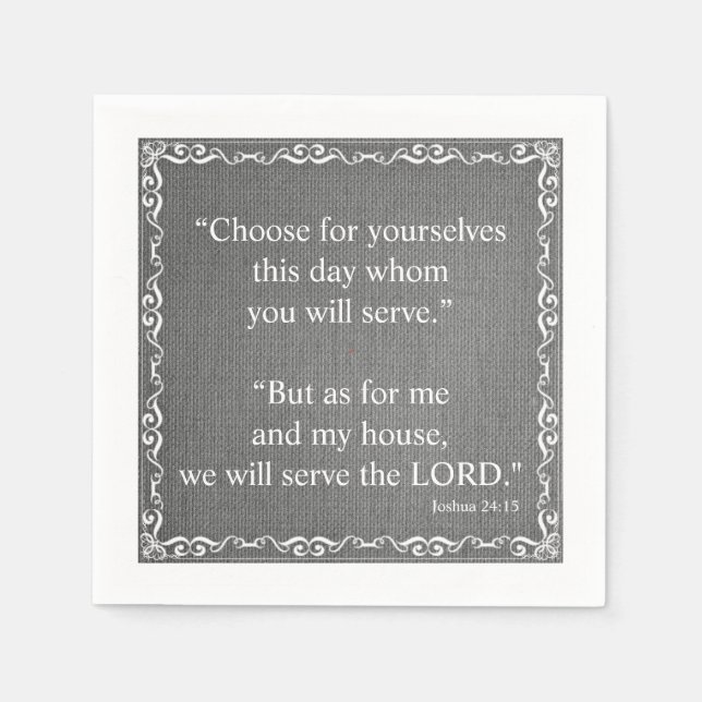 Old Testament Bible Scripture Quote – Joshua 24:15 Napkins (Front)