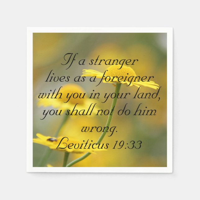 Old Testament Bible Scripture Quote – Leviticus 19 Paper Napkins (Front)