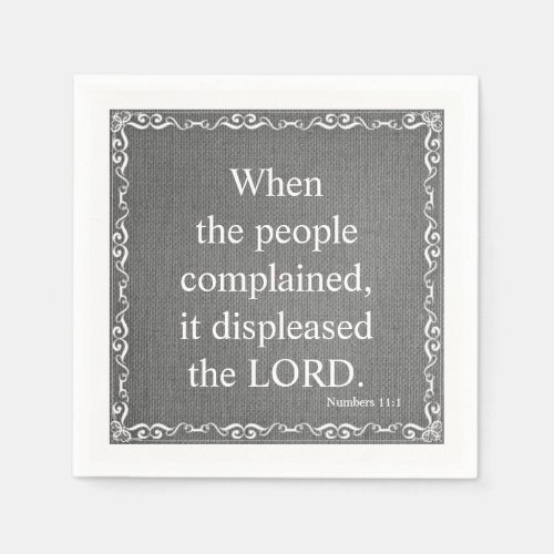Old Testament Bible Scripture Quote â Numbers 111 Paper Napkins