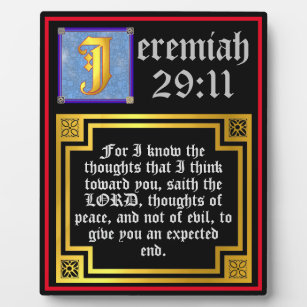 Old Testament Jeremiah 29:11 Biblical Quote Plaque