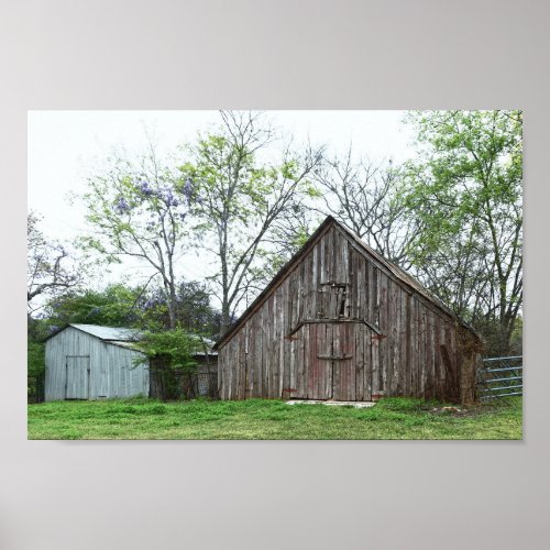 Old Texas Barn and Shed Poster