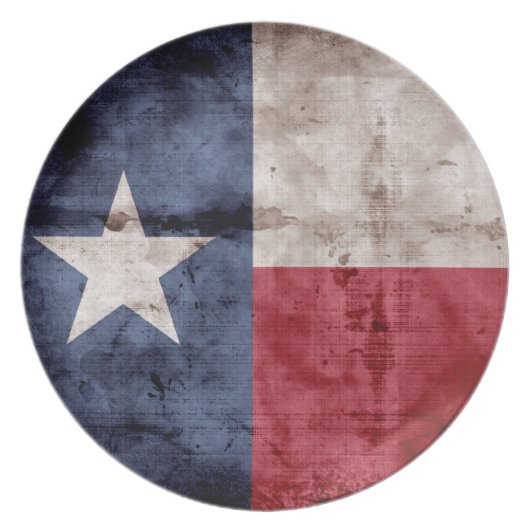 Old Texas Flag Dinner Plate (Front)