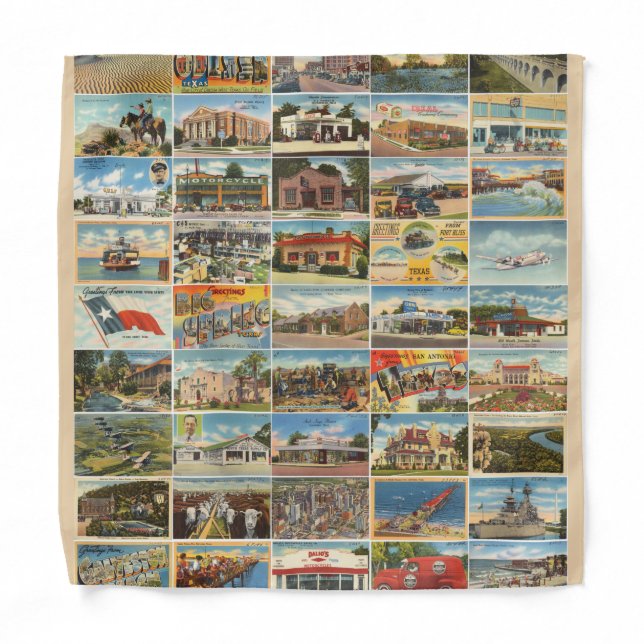 Old Texas Postcards Bandana (Front)
