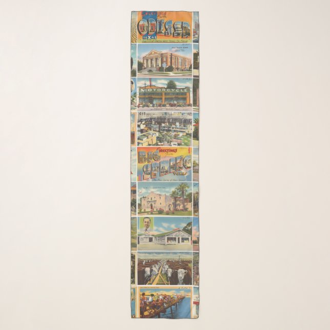 Old Texas Postcards Chiffon Scarf (Front)