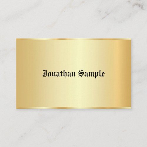 Old Text Personalized Glamour Faux Gold Template Business Card