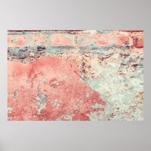 Old textured concrete wall with natural defects. S Poster (Front)