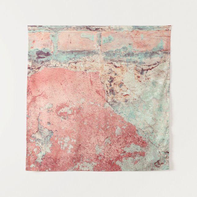 Old textured concrete wall with natural defects. S Tapestry (Front)