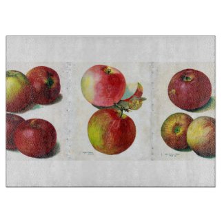 Old Time Apples Glass Cutting Board