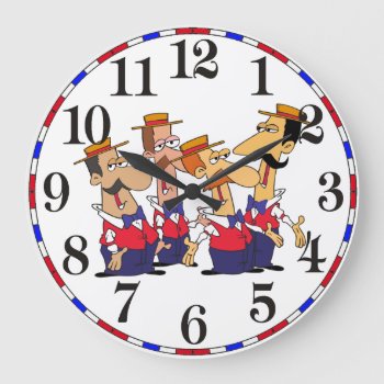 Old Time Barbershop Quartet Cartoon Clock by BarbeeAnne at Zazzle