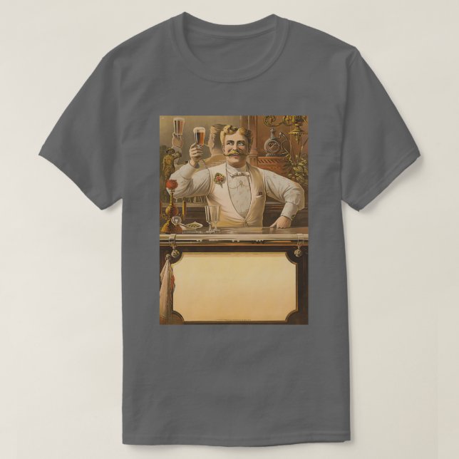 Old Time Bartender Vintage Beer T-Shirt (Design Front)