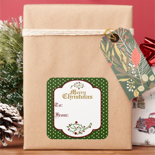 Old Time Christmas Gift Tag Sticker