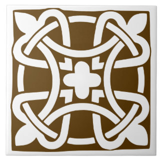 Old Time Classic Brown and White Traditional Ceramic Tile