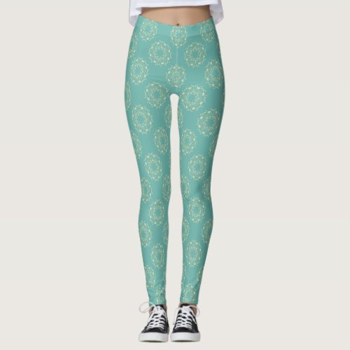 old time flowers leggings