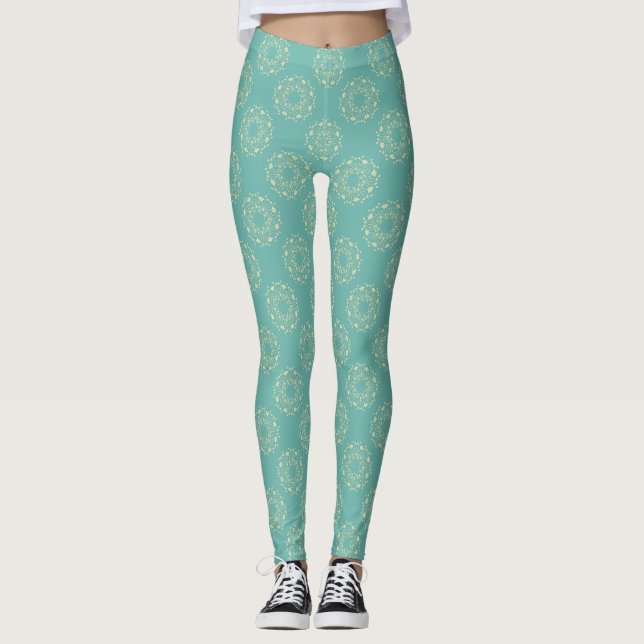 old time flowers leggings (Front)