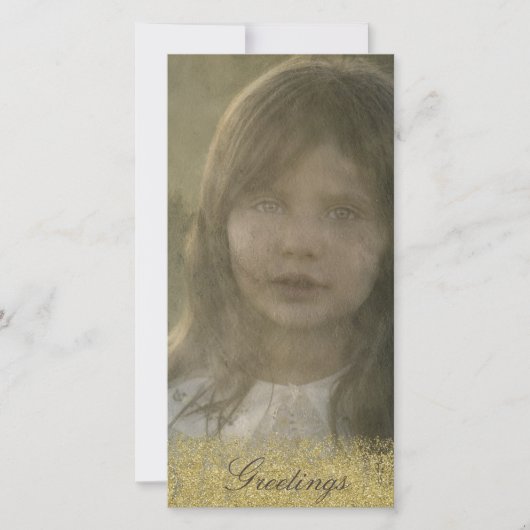 Old Time Gold Embellished Photo Card (Front)