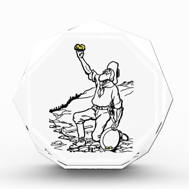 Old Time Gold Miner Prospector Acrylic Award (Front)