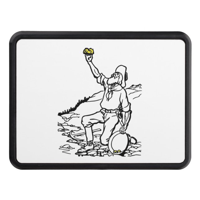 Old Time Gold Miner Prospector Hitch Cover (Front)