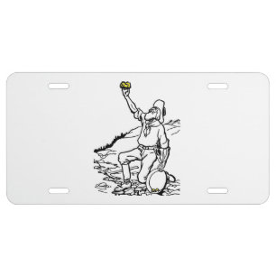 Old Time Gold Miner Prospector License Plate