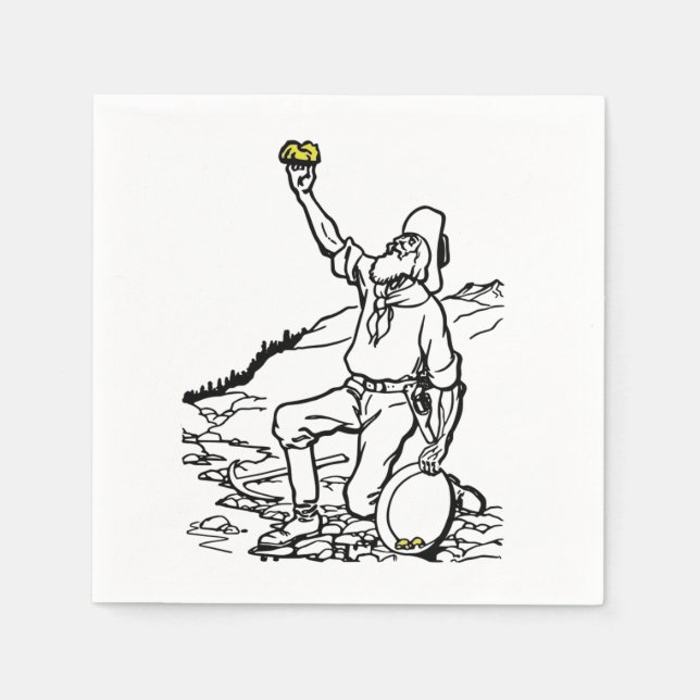 Old Time Gold Miner Prospector Napkins (Front)