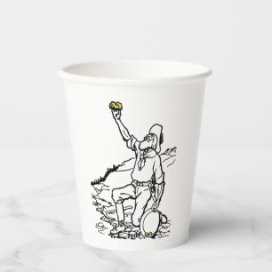 Old Time Gold Miner Prospector Paper Cups