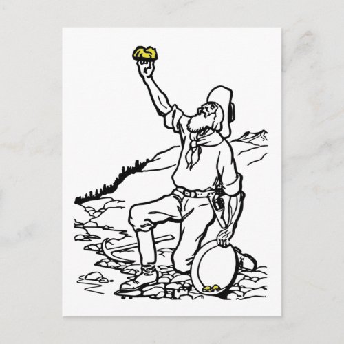 Old Time Gold Miner Prospector Postcard