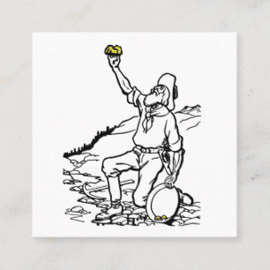 Old Time Gold Miner Prospector Square Business Card